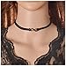 Topin® Punk Gothic Retro Black Lace Double Velvet Choker Necklace with 
