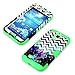 Galaxy S4 Case, Tradekmk(TM) Latest Fashion Hot Sale Hybrid Three-in-one Durable Bumper Hard Soft Combo Back Case Cover Protector[Anchor+Waves+Starry Sky] Compatible with Samsung Galaxy S4 i9500[+Stylus+Screen Protector+Cleaning Cloth]-(Green)