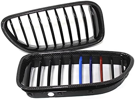 Carbon Fiber Front Grille Tri Color Kidney Grill with M6 Emblem for BMW 6 Series F06 F12 F13 M6 630i 640i 640d 650i