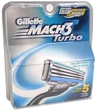 Gillette Mach3 Turbo-Gillette Refill Cartridges, 5ct (2 Pack)