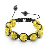 Lemonade 9 CZ Yellow Jabari Disco Ball Bead Bracelet
