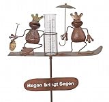 Details zu "Stecker Regenmesser 23302 aus Metall "Wetterfrosch" 140cm Frosch Gartenstecker"