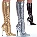 Women's 511-Tin 5 Heel Sequins Knee Boot