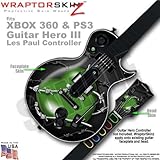 Barbwire Heart Green WraptorSkinz Skin fits XBOX 360 & PS3 Guitar Hero III Les Paul Controller (GUIT