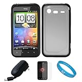 Durable Crystal Hard Case Cover with Black Rubberized TPU Silicone Skin Edg ....