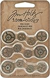 Metal Mini Gears by Tim Holtz Idea-ology, 12 per Pack, Various Sizes, Antique Finishes, TH93012