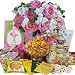 Art of Appreciation Gift Baskets You're The Sweetest Rose Bouquet Gift Bag Tote of Tea, Snacks and Treats
