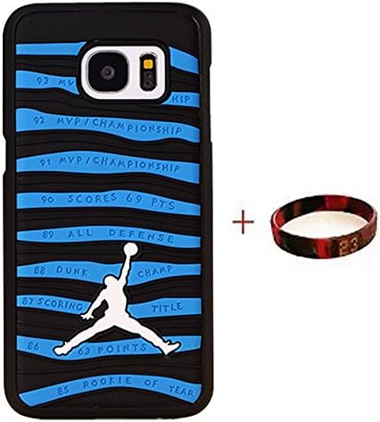 HuaPusi S7Edge Case,Shoes Showcase Jordan Samsung Galaxy S7Edge CASE,Michael Air Jordan For Samsung Galaxy S7Edge Case Cover 3D Sneaker Sole Rubber(Black and blue)