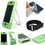 Apple iPhone 4gb 8gb Ultra Grip Ribbed Green Silicone Skin kit - 15" Workout Armband - Full Screen Protector - Video Kickstand - Belt-clip (Compatible with 1st Generation ONLY)