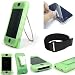 Apple iPhone 4gb 8gb Ultra Grip Ribbed Green Silicone Skin kit - 15 Workout Armband - Full Screen Protector - Video Kickstand - Belt-clip (Compatible with 1st Generation ONLY)