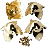 Brass Plated Trunk Corner, Set of 4