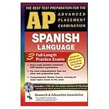 ap spanish w audio cds rea the best test prep for the ap exam advanced placement ap test preparation