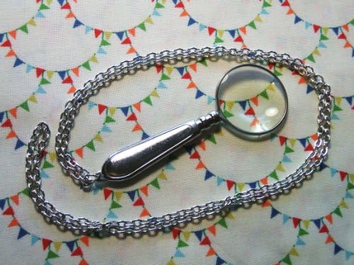 Victorian Elegant Magnifying Glass Necklace Chatelaine Sewing