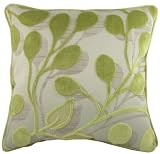 Evans Lichfield Delphina Polyester Fibre Filled Leaf Velvet Cushion, 17 x 17-inch, Green