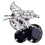 Cherry Black Crystal Brooches And Pins