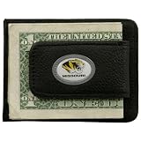 Missouri Tigers Black Leather Card Holder & Money Clip