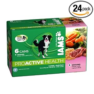IAMS Dog Food Ground, Savory Dinner with Wholesome Lamb & Rice, 12.3-Ounce Cans (Pack of 24)
