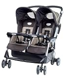Peg Perego Aria Twin Light Weight One Hand Fold Stroller in Moka