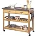 Home Styles Furniture Stainless Steel Kitchen Cart in Natural Finish
