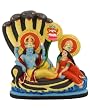 Hand Crafted Brightly Colored Terra-Cotta Lakshmi Vishnu Statue