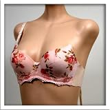 Art-Beau Pink Floral No Show Nudy Bra #5722 sz 36AA 38AA