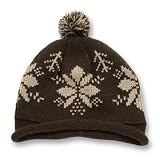 New Snowflake Winter Roll Up Pom Pom Beanie (Comes In 5 Different Colors)