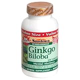 Sundown Ginkgo Biloba, Mental Alertness Herbal Supplement, 130 Tablets (Pack of 2)