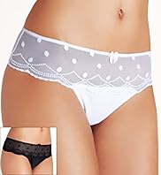 2 Pack Limited Collection Embroidered Dot Thongs