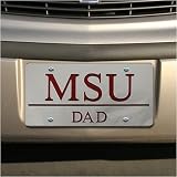 Mississippi State Bulldogs Silver Mirror Dad Car License Plate