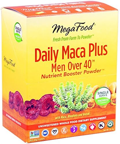 MegaFood - Daily Maca Plus, Men Over 40, Supports Healthy Aging &amp; Immune Defenses, 30 Singles