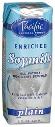 Pacific Natural Foods Enriched Soymilk Non-Dairy Beverage, Plain, 8-Ounce Aseptic Packages (Pack of 24)