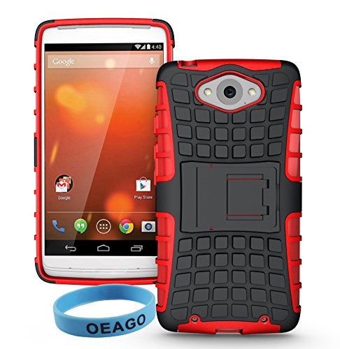 Motorola Moto Droid Turbo Case Cover - Tough Rugged Dual Layer Protective Case with Kickstand for Motorola Moto Droid Turbo XT1254 - Hot Red (NOT Compatible with Ballistic Nylon Version)