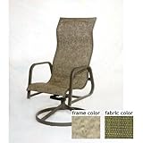 Siesta Aluminum High Back Sling Swivel Rocker With Saddle Frame And B0808 Fabric
