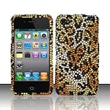 CHEETAH Hard Plastic Bling Rhinestone Case for Apple iPhone 4 / 4S [In Twisted Tech Retail Packaging]