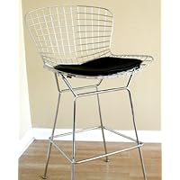 Bertoia Style Steel Wire Mesh Bar Stool with Pad