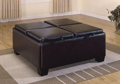 Kitchen: Square Ottoman Cocktail Table with Storage
