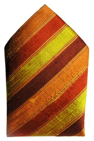 Sultan Stripes Silk Handkerchief, 100% Silk Dupioni - by Royal Silk