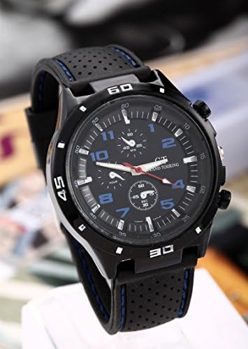 GT Furious Racing Sport Watch Military Pilot Aviator Army Style Black Silicone Faddish F1 Men's Watches