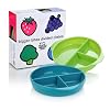 Kinderville Bigger Bites Divided Plates (Set of 2, Blue/Green)