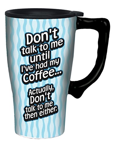 Spoontiques Don't Talk to Me Travel Mug, Multicolor