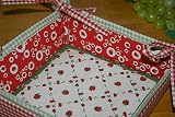 #RFP47 35 x 35 cm 1 Brotkorb, Korb, Brot, Brotkoerbchen, Baumwolle im Landhauslook original Clayre und Eef ehemals van Cleef