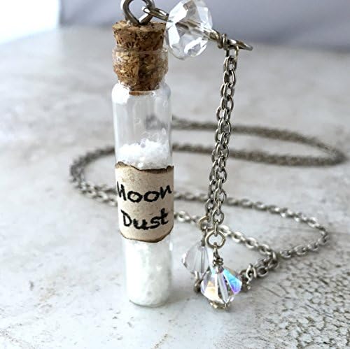 Mini Vial Necklace - Miniature Glass Bottle Pendant - Moon Dust - Whimsical Fairy Tale Jewelry - Unique Gift Ideas