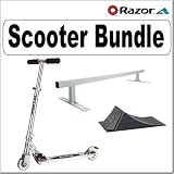 Razor A Kick Scooter (Clear) and Razor Punk Park Ramp and Razor Punk Rail