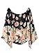 Persun Women Black Floral Off Shoulder Batwing Sleeve Blouse