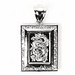STERLING SILVER MEN'S PENDANT W/CZ 64mm - Chinese Dragon
