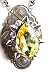 Huge Yellow Crystal and Spikes Rocker Jewelry Pendant
