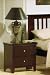 Night Stand with Storage Drawers - Contemporary Deep Brown Finish