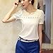 Finejo Women V Neck Chiffon Shirt Hollow Short Sleeve Blouse