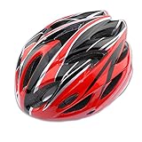 IPRO サイクリング ヘルメット 自転車用 スタイリッシュ 軽量 一体成型 18ホール 通気性 クロスバイク ロードバイク スポーツ バイク (レッドブラック)