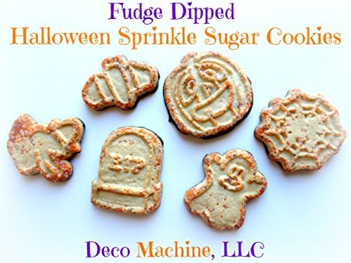 6 Halloween Fudge Chocolate Dipped Sprinkles Covered Sugar Cookies